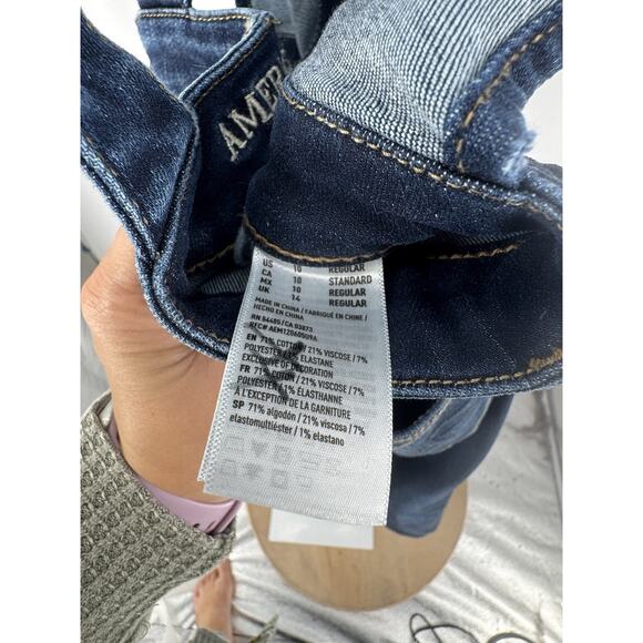 American Eagle Women’s Dark Wash Jegging Overalls Size 10 Regular - Picture 4 of 4
